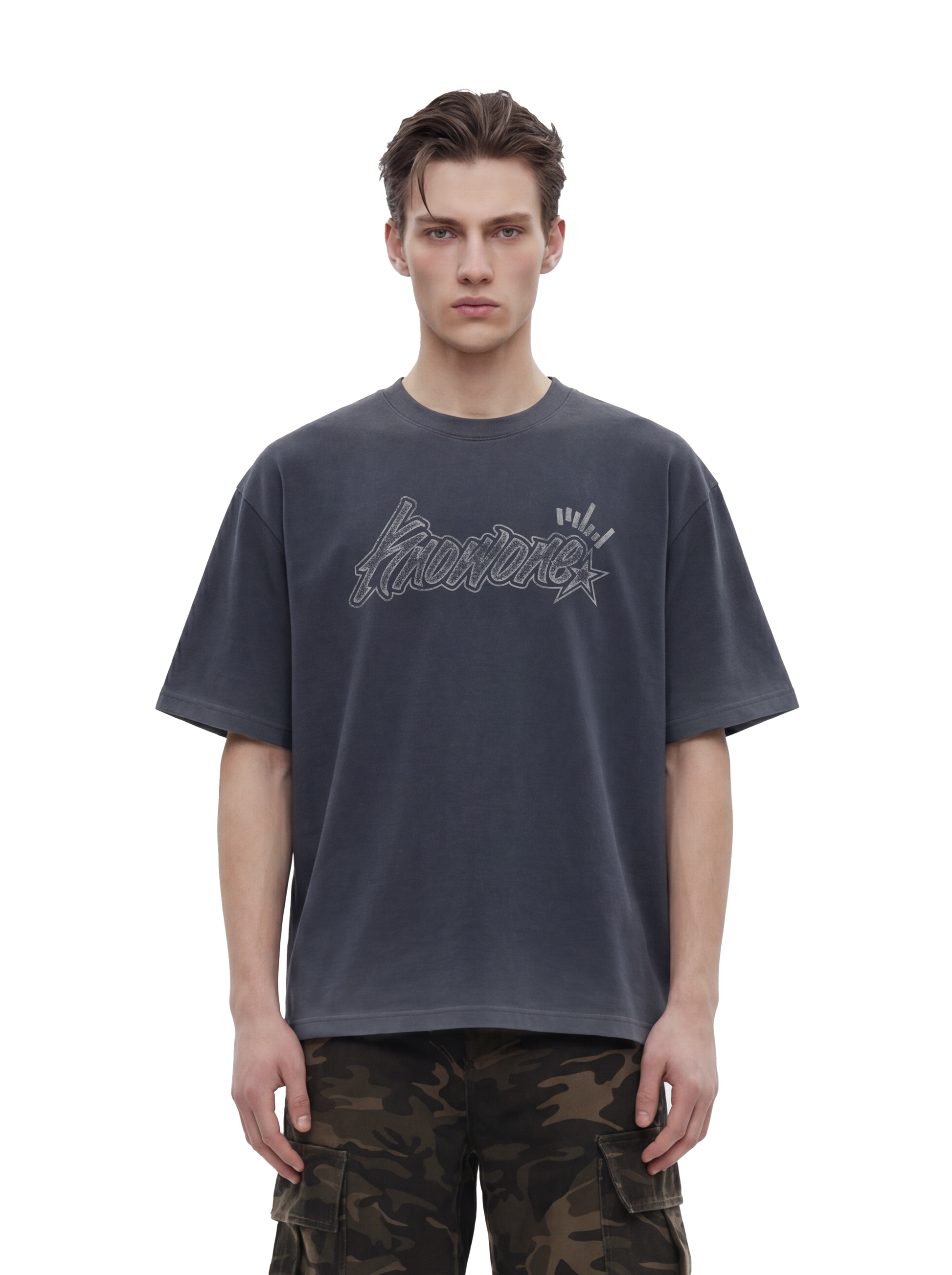 KNOWONE GRAFFITI TEE DENIM BLUE