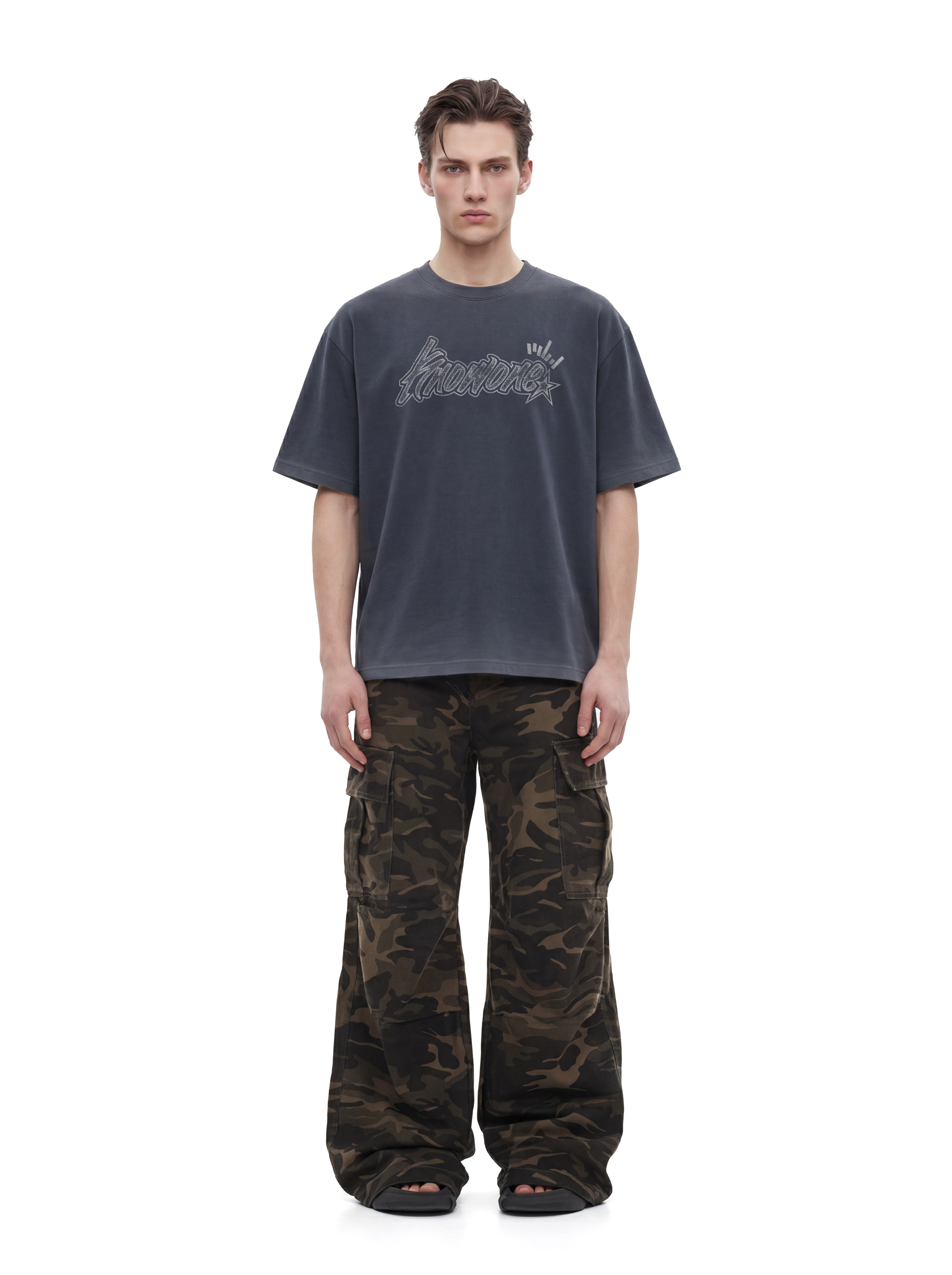 KNOWONE GRAFFITI TEE DENIM BLUE