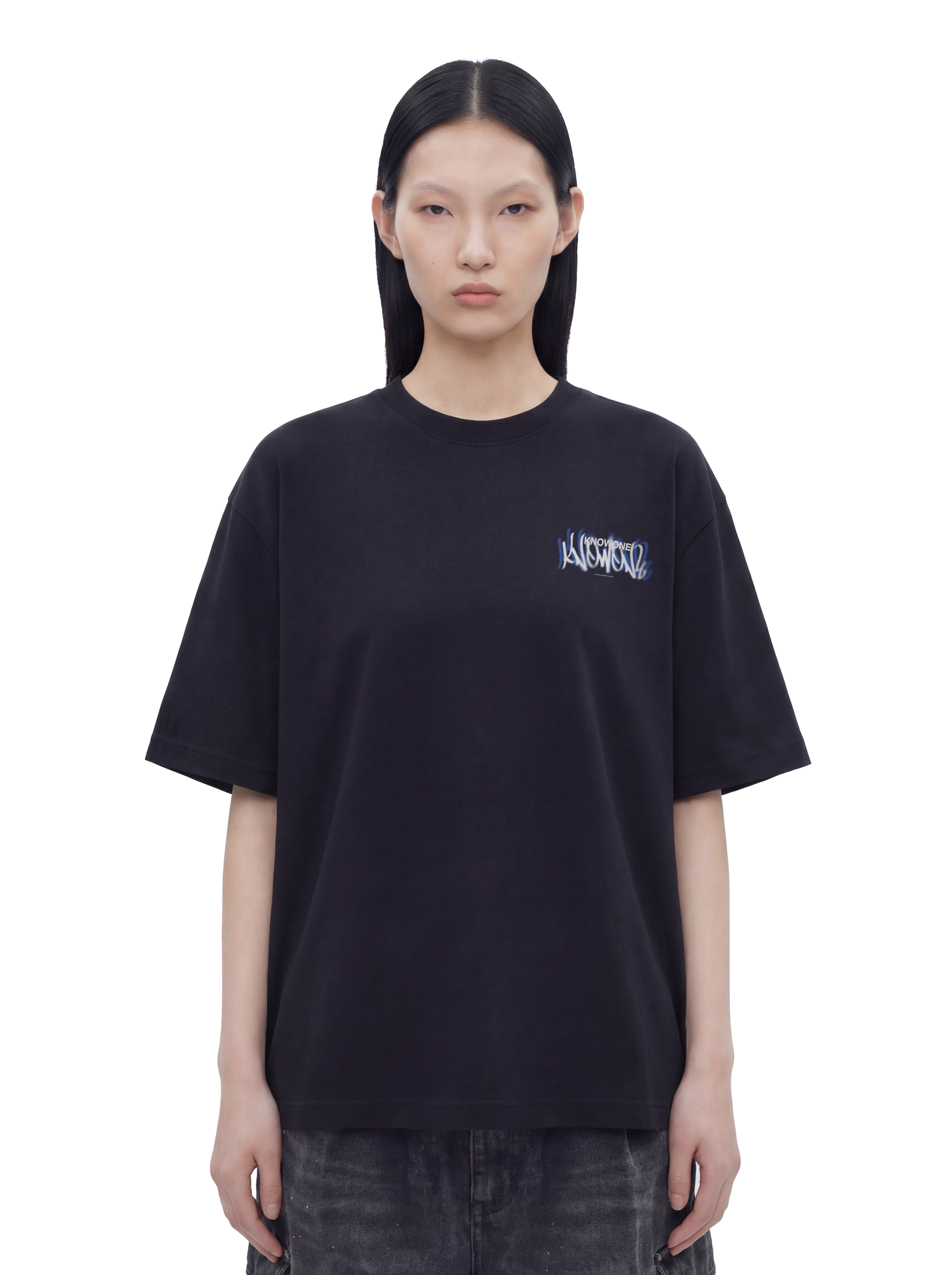 KNOWONE SPRAY ART TEE BLACK/BLUE