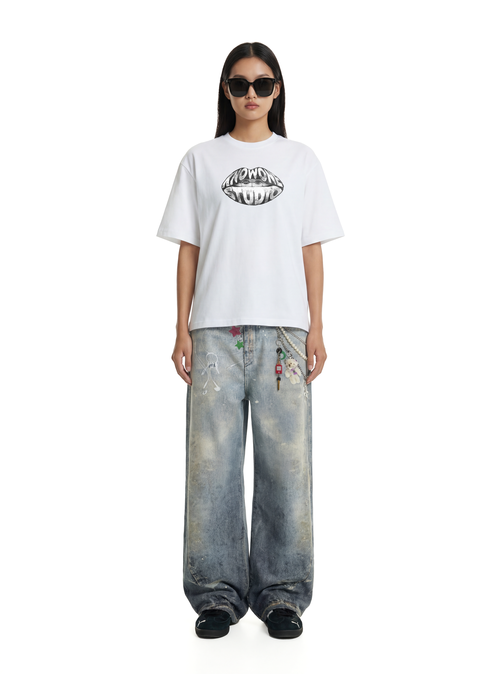 KNOWONE LIPS TEE WHITE