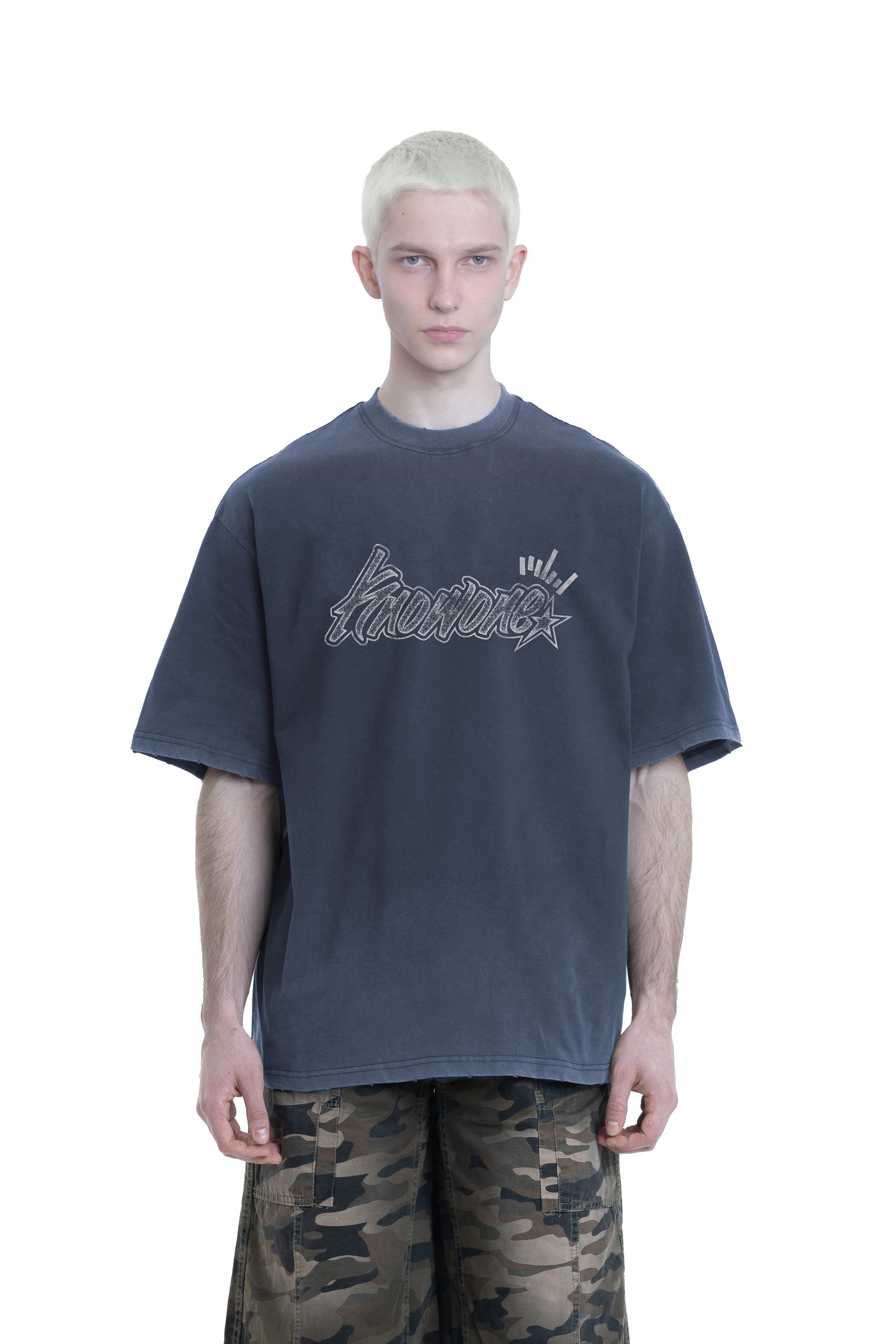 KNOWONE GRAFFITI TEE DENIM BLUE