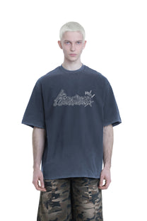 KNOWONE GRAFFITI TEE DENIM BLUE
