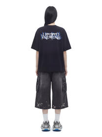 KNOWONE SPRAY ART TEE BLACK/BLUE