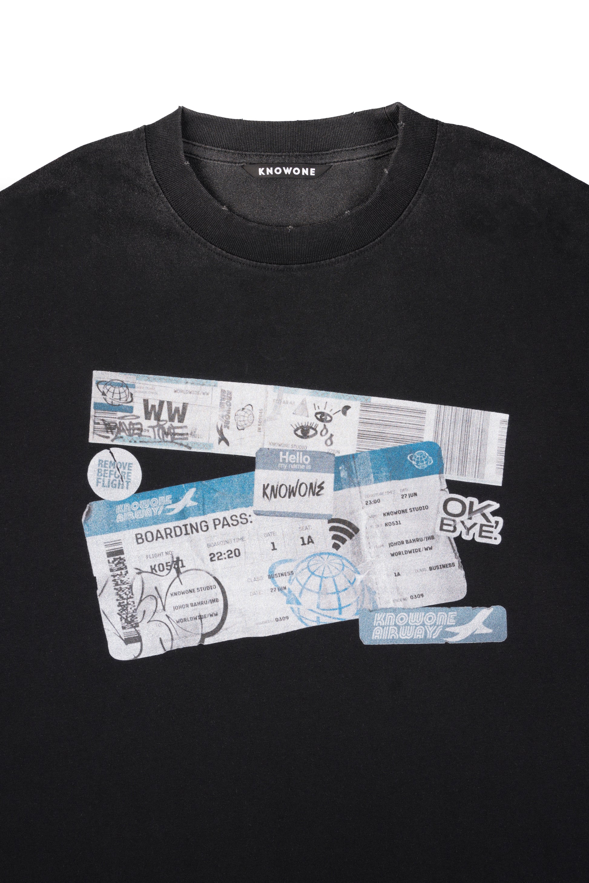 KNOWONE ITINERARY TEE BLACK