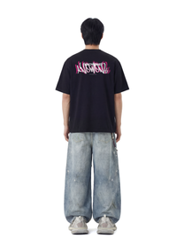 KNOWONE SPRAY ART TEE BLACK/PINK