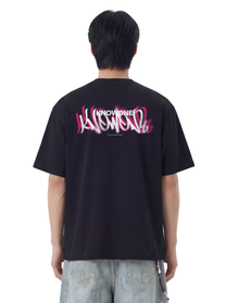 KNOWONE SPRAY ART TEE BLACK/PINK