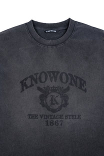 KNOWONE VINTAGE COLLEGE TEE BLACK