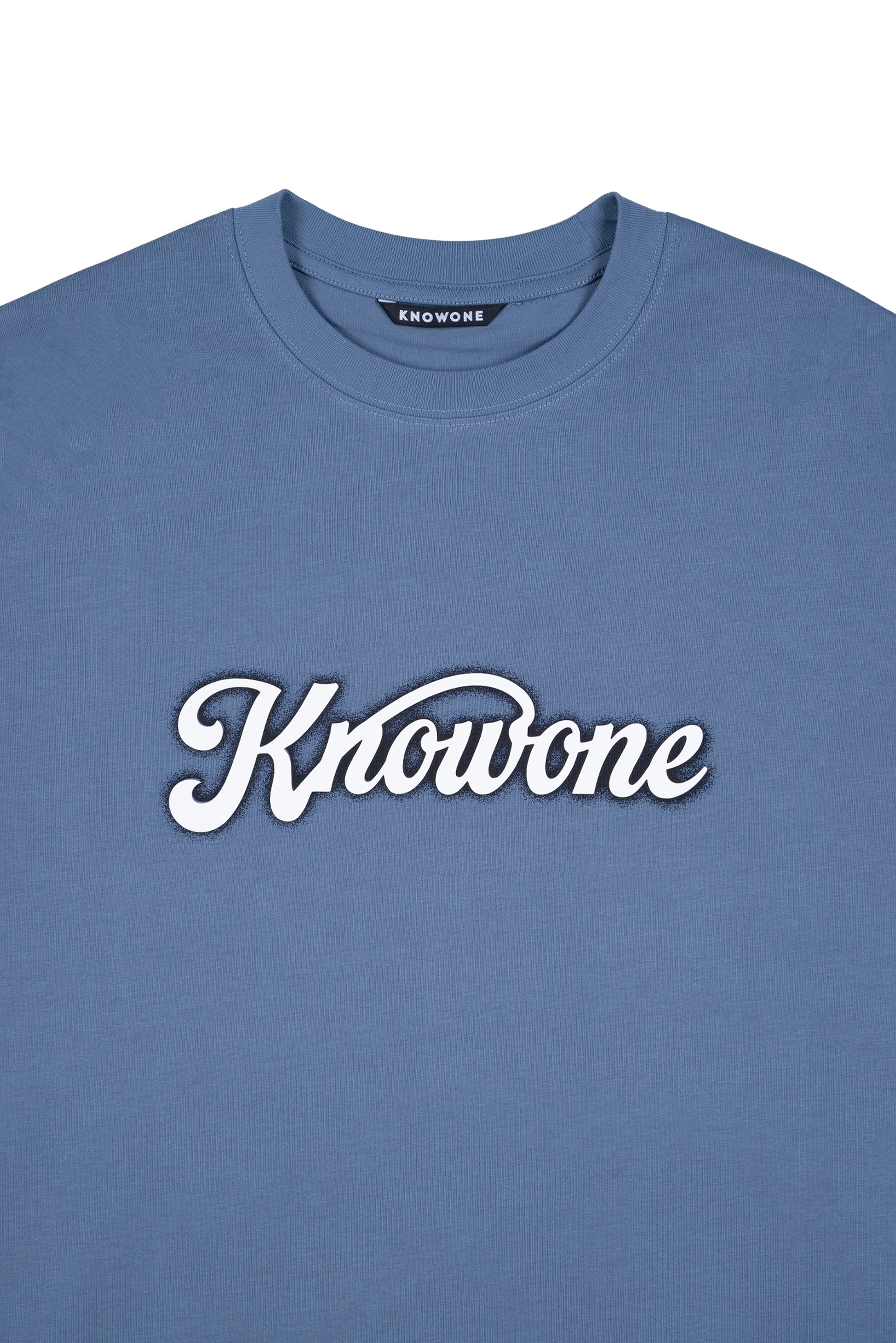 KNOWONE SNAKE EMBOSSED LOGO TEE ASH BLUE