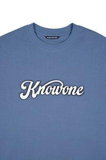 KNOWONE SNAKE EMBOSSED LOGO TEE ASH BLUE