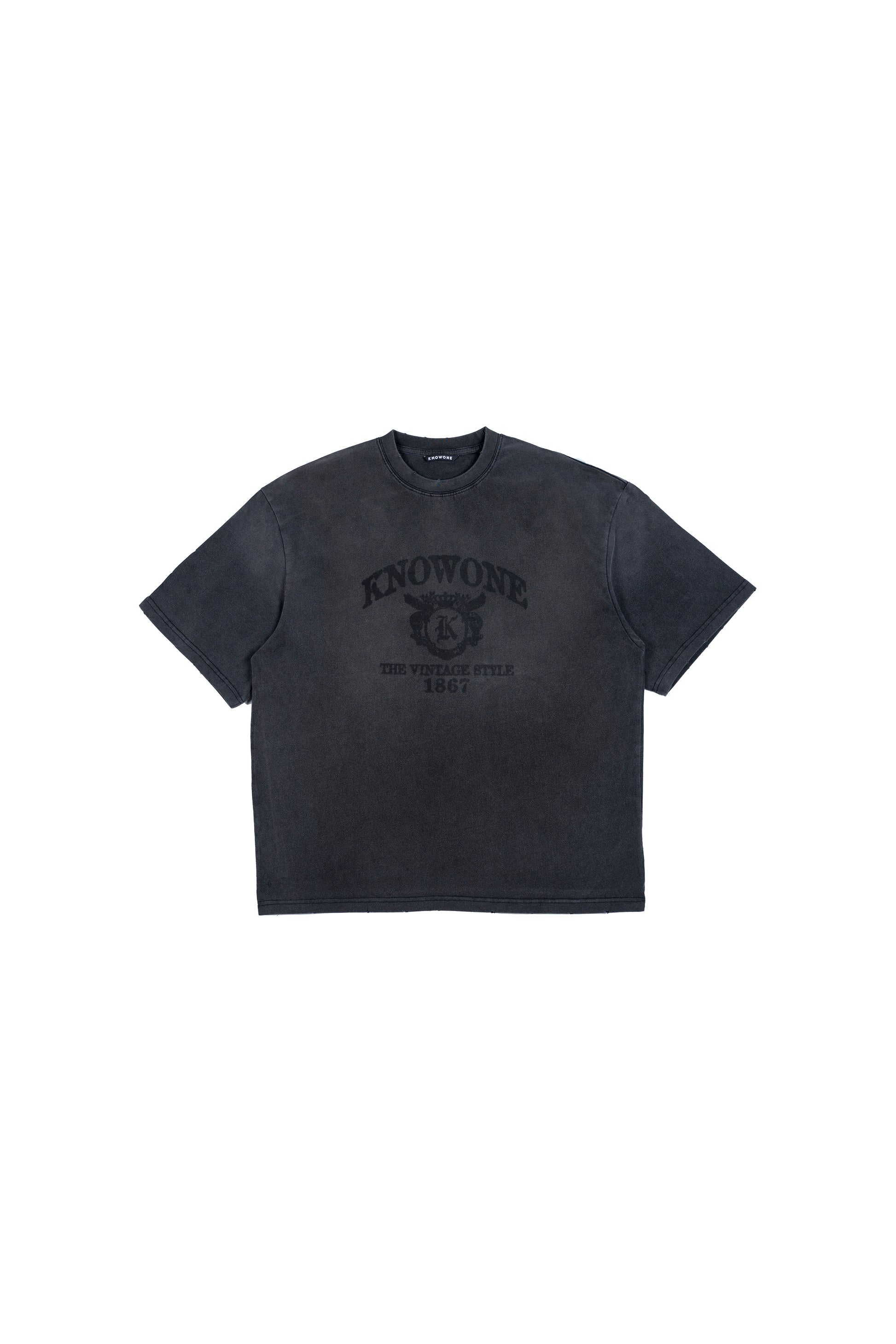 KNOWONE VINTAGE COLLEGE TEE BLACK