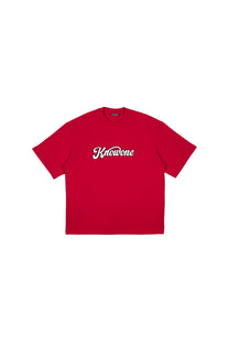 KNOWONE SNAKE EMBOSSED LOGO TEE RUBY RED