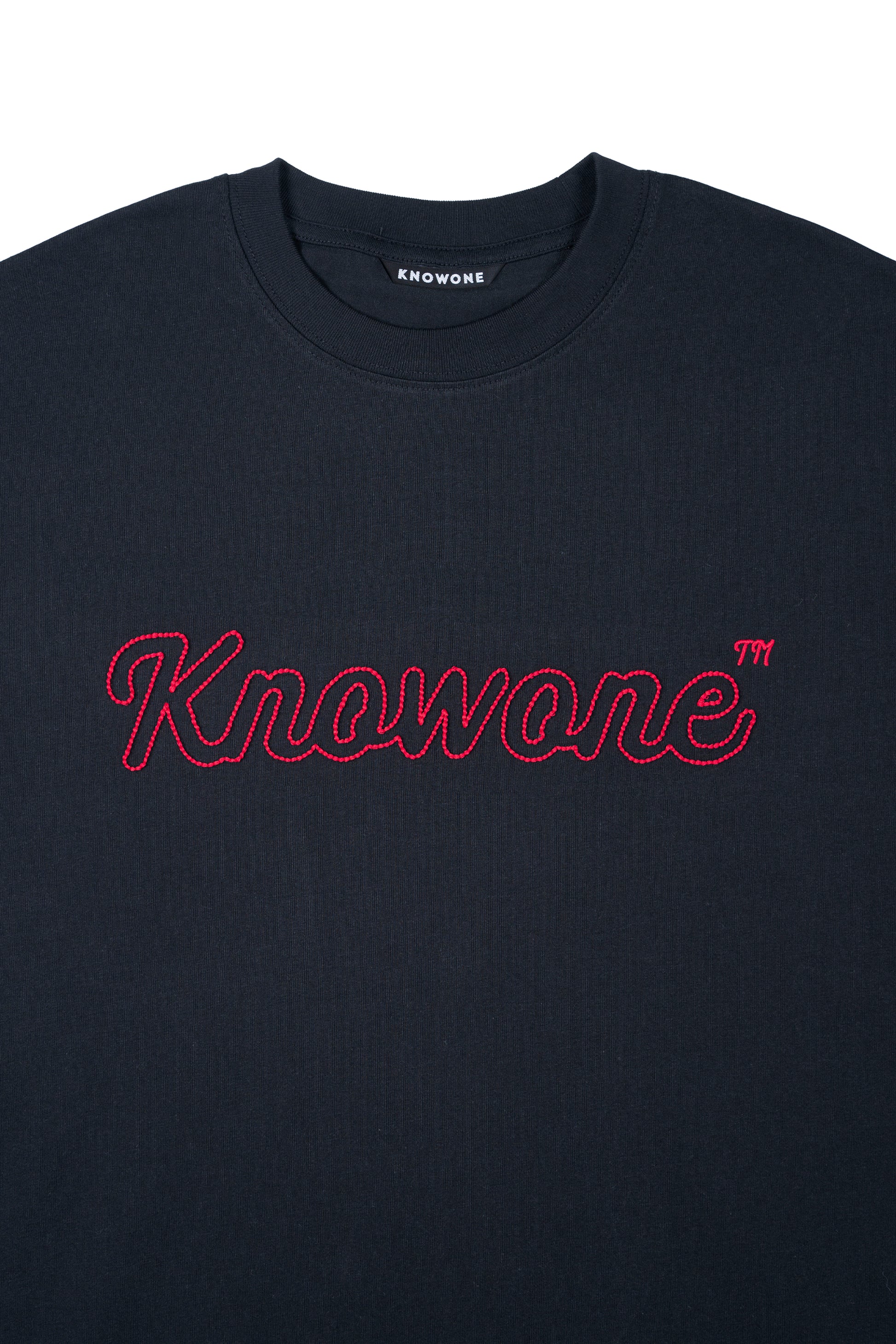 KNOWONE EMBRIODERY LOGO TEE BLACK