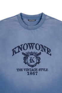KNOWONE VINTAGE COLLEGE TEE BLUE