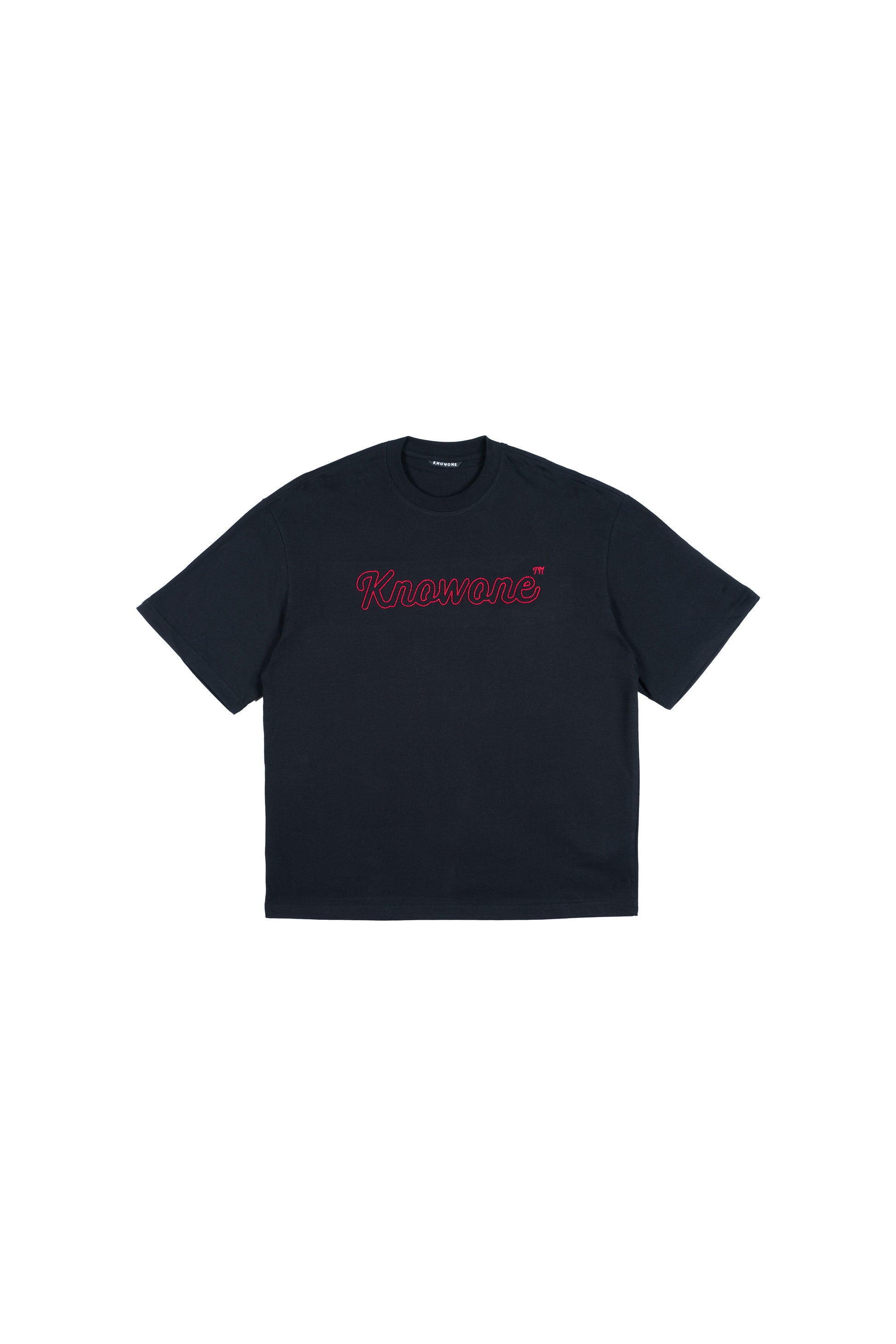 KNOWONE EMBRIODERY LOGO TEE BLACK