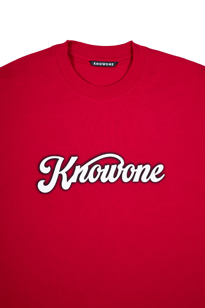 KNOWONE SNAKE EMBOSSED LOGO TEE RUBY RED