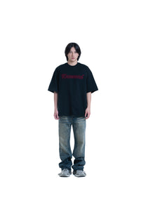 KNOWONE EMBRIODERY LOGO TEE BLACK