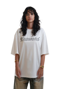 KNOWONE EMBRIODERY LOGO TEE WHITE