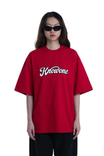 KNOWONE SNAKE EMBOSSED LOGO TEE RUBY RED