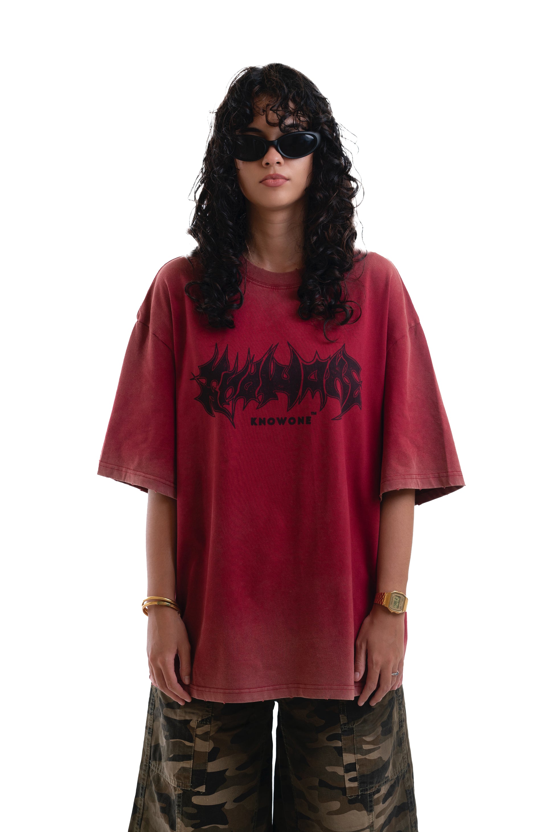 KNOWONE THORNS TEE DARK RED